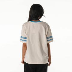 Detroit Lions The Wild Collective Women's Vintage Drop Shoulder Oversized Boyfriend T-Shirt Cream