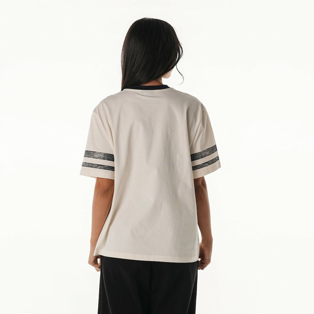 Las Vegas Raiders The Wild Collective Women's Vintage Drop Shoulder Oversized Boyfriend T-Shirt Cream