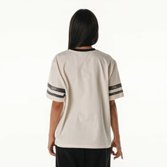Philadelphia Eagles The Wild Collective Women's Vintage Drop Shoulder Oversized Boyfriend T-Shirt Cream
