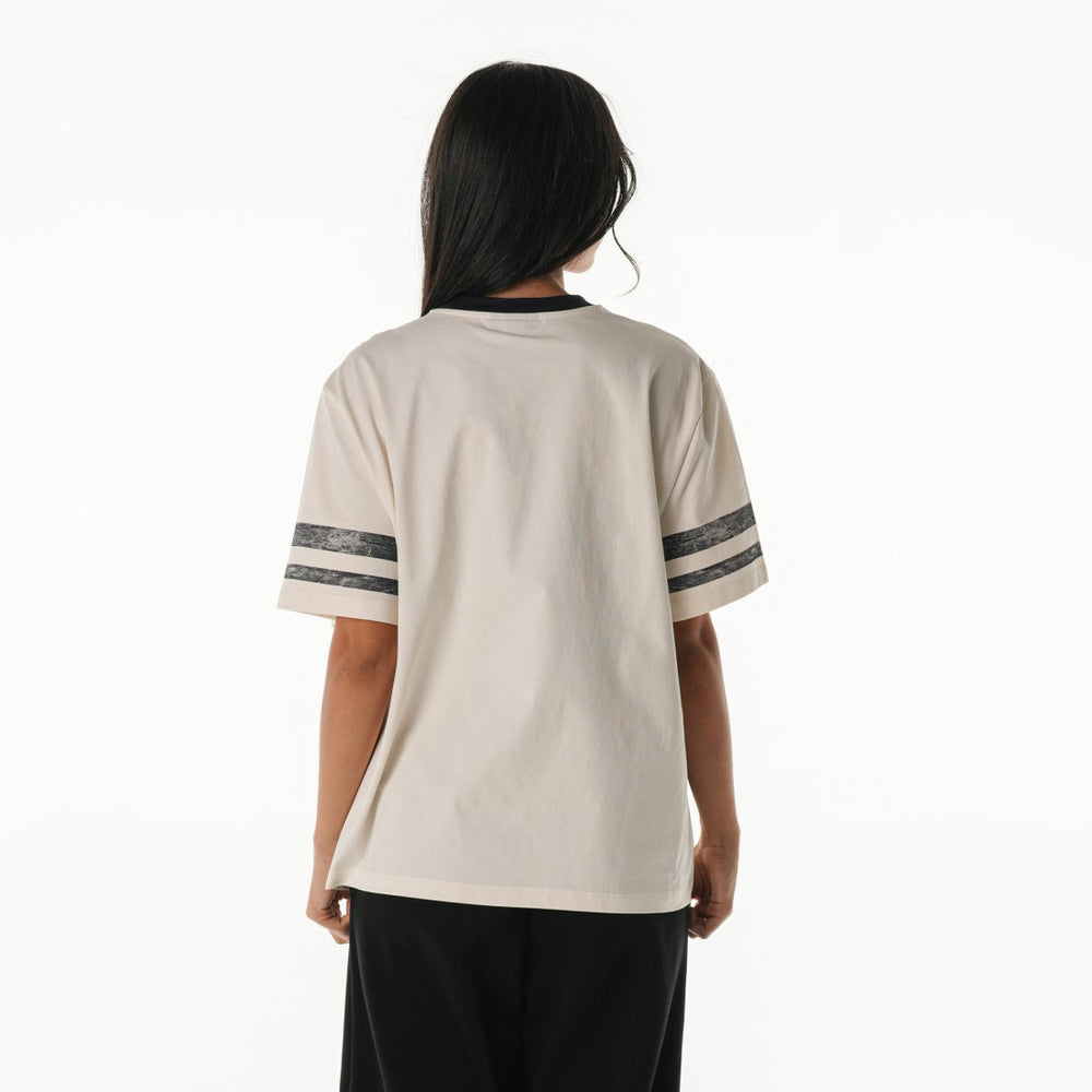 Seattle Seahawks The Wild Collective Women's Vintage Drop Shoulder Oversized Boyfriend T-Shirt Cream