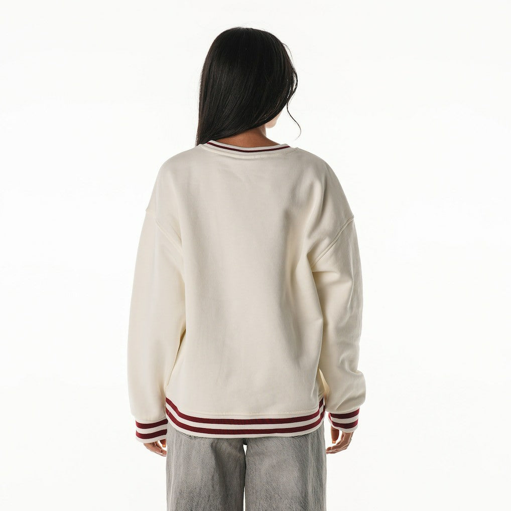 Washington Commanders The Wild Collective Women's Oversized Vintage French Terry Sweatshirt Cream