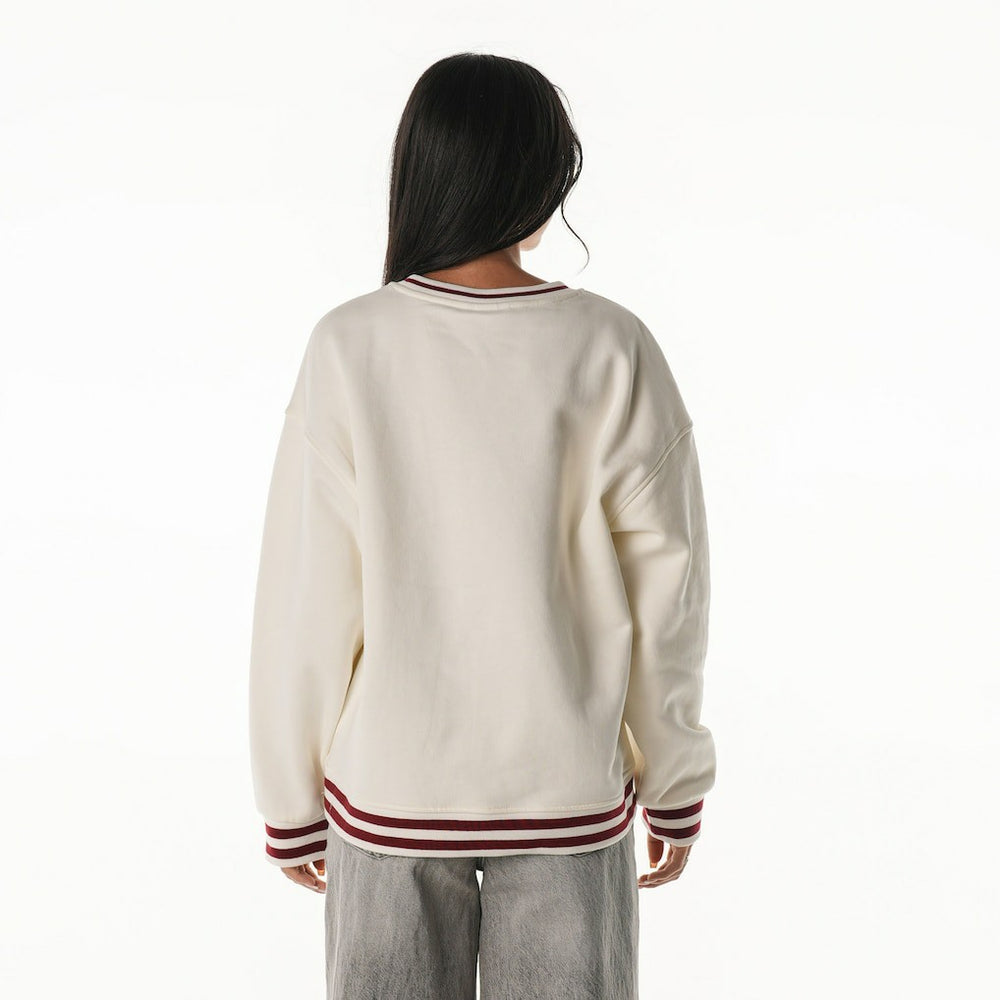 Washington Commanders The Wild Collective Women's Oversized Vintage French Terry Sweatshirt Cream