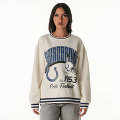 Indianapolis Colts The Wild Collective Women's Oversized Vintage French Terry Sweatshirt Cream