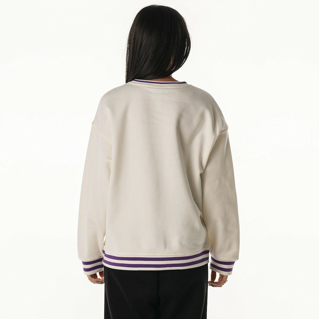 Minnesota Vikings The Wild Collective Women's Oversized Vintage French Terry Sweatshirt Cream