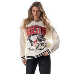 Houston Texans The Wild Collective Women's Oversized Vintage French Terry Sweatshirt Cream