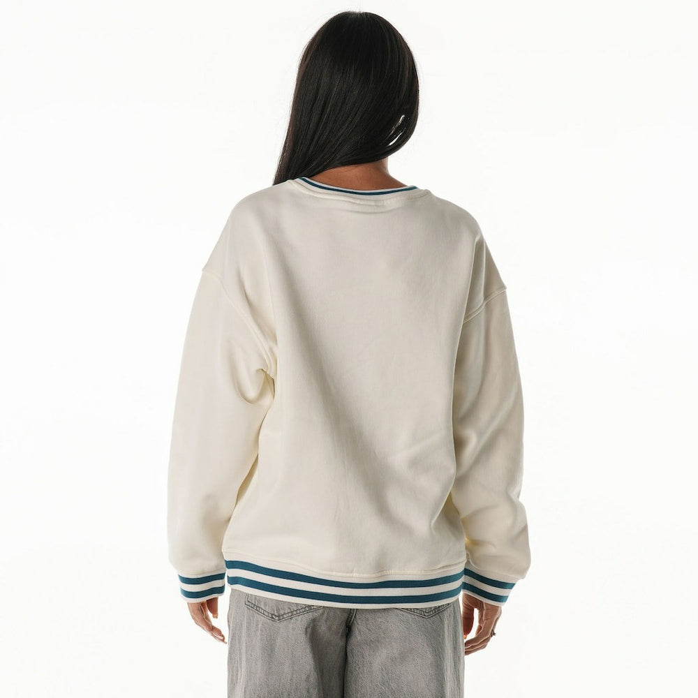 Philadelphia Eagles The Wild Collective Women's Oversized Vintage French Terry Sweatshirt Cream