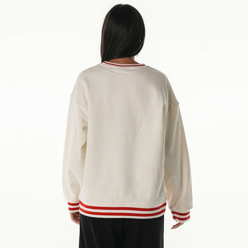 San Francisco 49ers The Wild Collective Women's Oversized Vintage French Terry Sweatshirt Cream