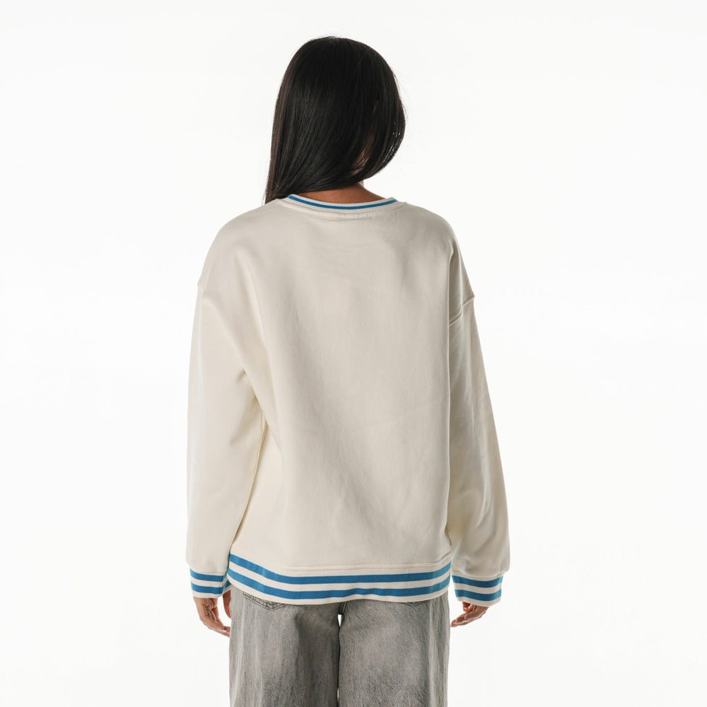 Detroit Lions The Wild Collective Women's Oversized Vintage French Terry Sweatshirt Cream
