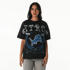 Detroit Lions The Wild Collective Women's Oversized Laurel Graphic Dolman T-Shirt Black