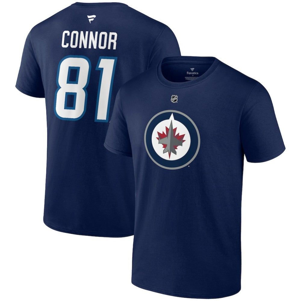 NHL Kyle Connor Winnipeg Jets Fanatics Authentic Stack Name & Number T-Shirt - Navy