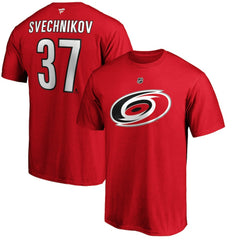 NHL Andrei Svechnikov Carolina Hurricanes Fanatics Authentic Stack Name & Number T-Shirt - Red
