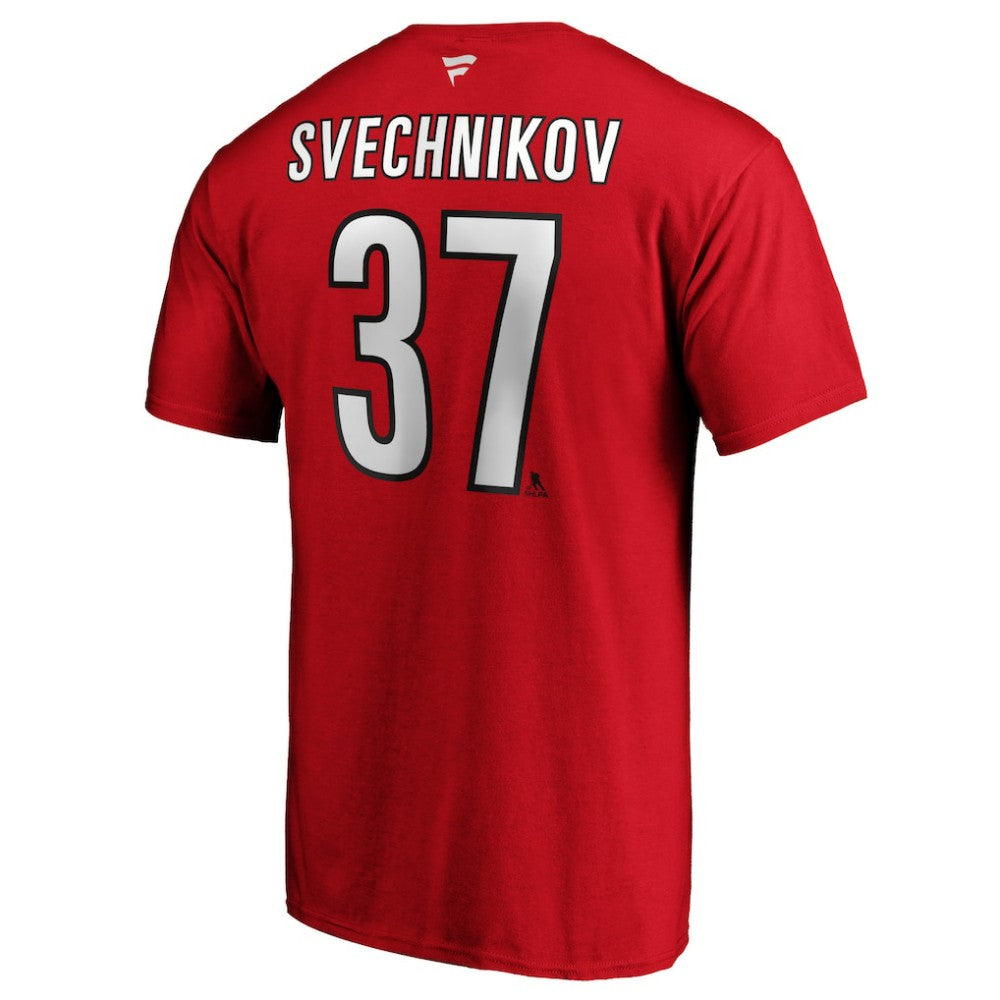 NHL Andrei Svechnikov Carolina Hurricanes Fanatics Authentic Stack Name & Number T-Shirt - Red