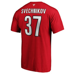 NHL Andrei Svechnikov Carolina Hurricanes Fanatics Authentic Stack Name & Number T-Shirt - Red