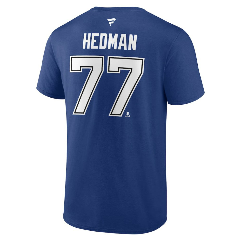 NHL Victor Hedman Tampa Bay Lightning Fanatics Authentic Stack Name & Number T-Shirt - Blue