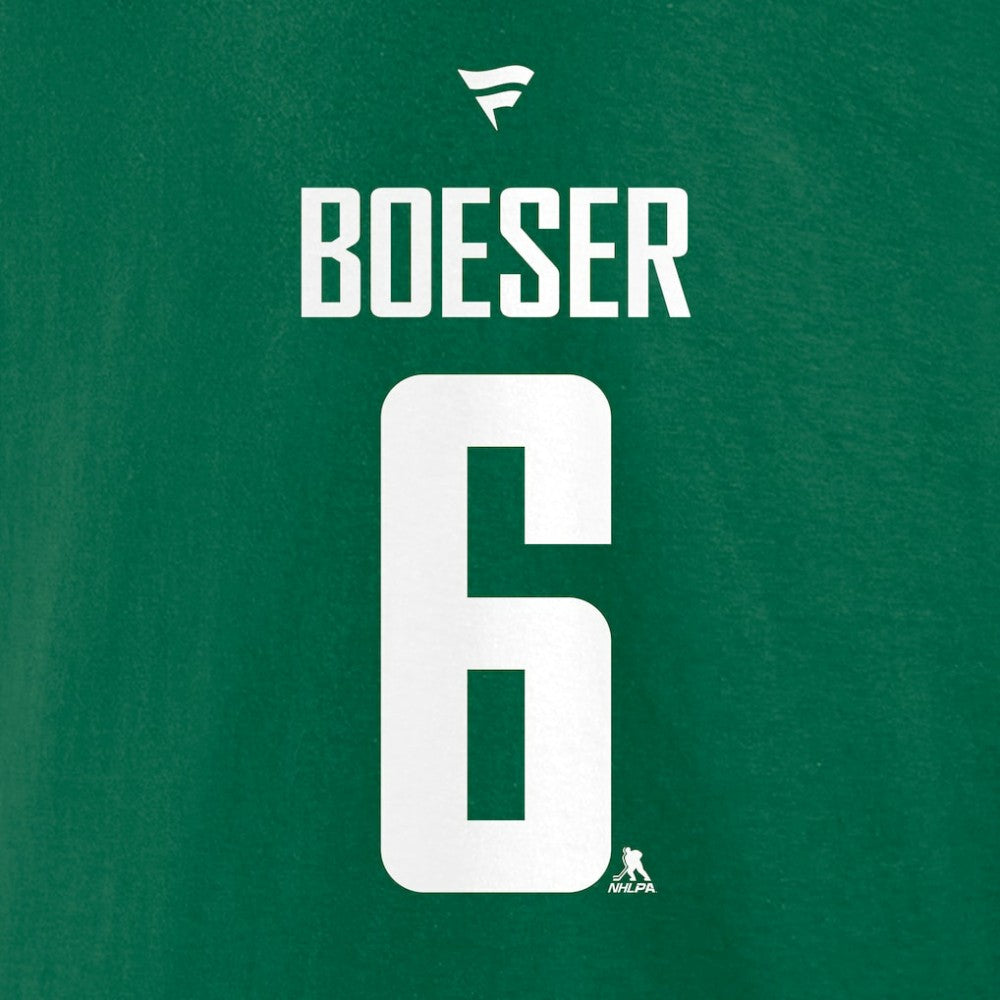 NHL Brock Boeser Vancouver Canucks Fanatics Authentic Stack Name & Number T-Shirt - Green