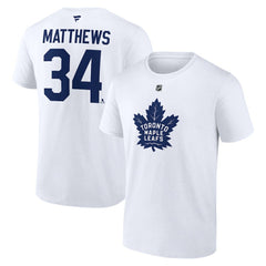 NHL Auston Matthews Toronto Maple Leafs Fanatics Authentic Stack Name & Number T-Shirt - White