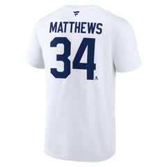NHL Auston Matthews Toronto Maple Leafs Fanatics Authentic Stack Name & Number T-Shirt - White
