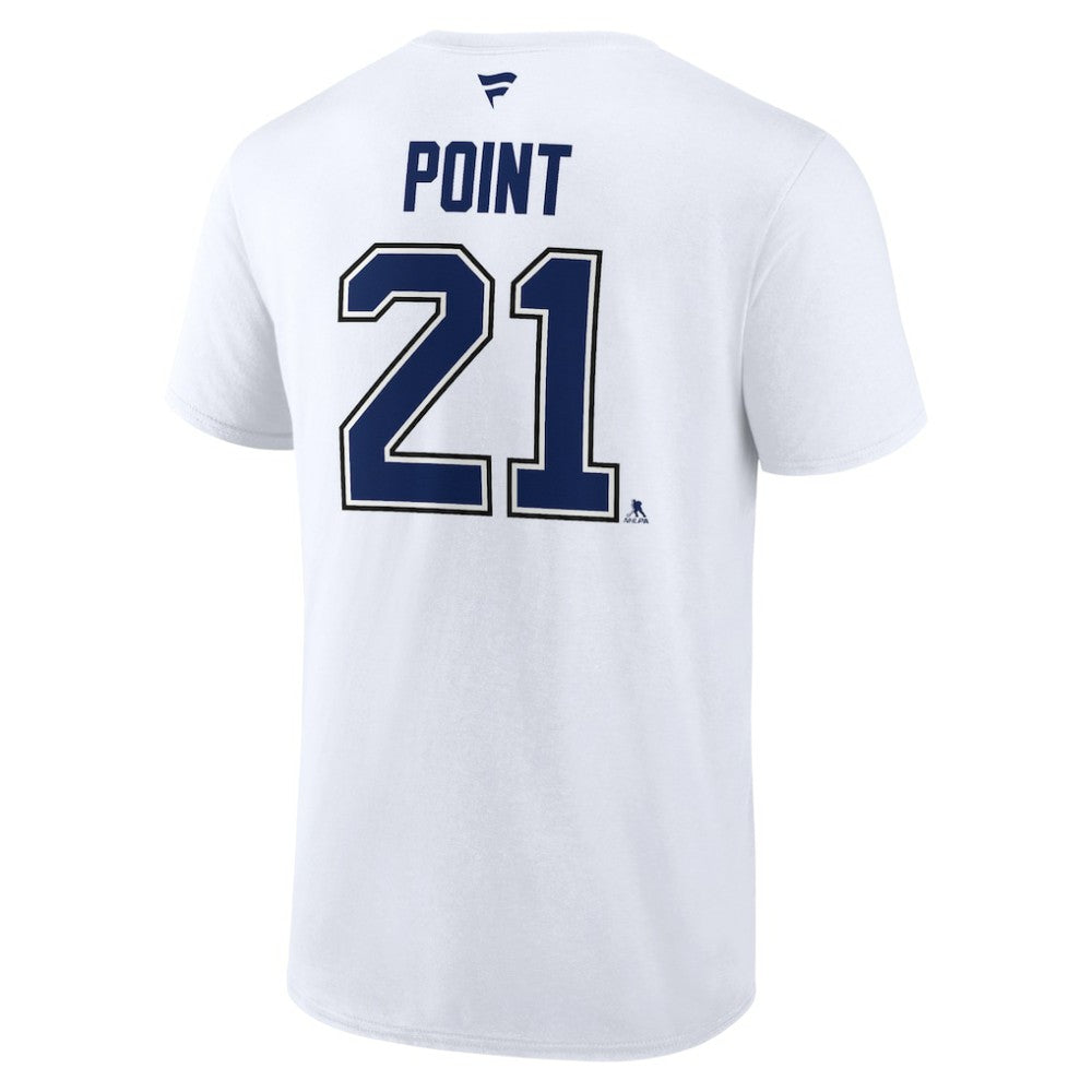 NHL Brayden Point Tampa Bay Lightning Fanatics Authentic Stack Name & Number T-Shirt - White