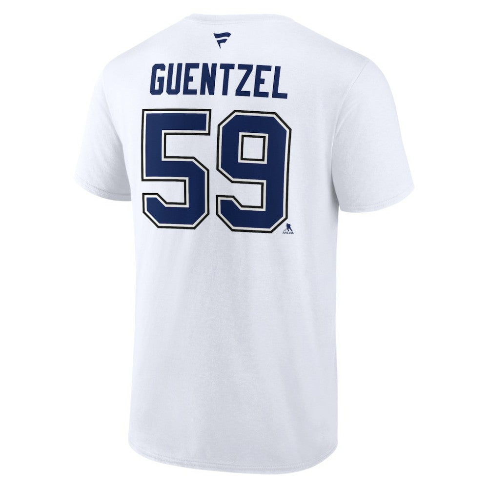 NHL Jake Guentzel Tampa Bay Lightning Fanatics Authentic Stack Name & Number T-Shirt - White