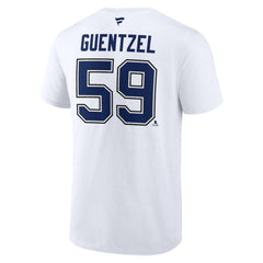 NHL Jake Guentzel Tampa Bay Lightning Fanatics Authentic Stack Name & Number T-Shirt - White