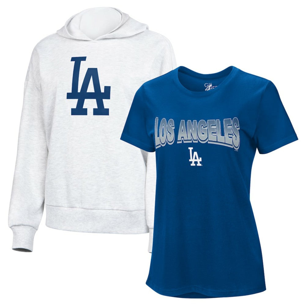 Los Angeles Dodgers G-III 4Her by Carl Banks Women's T-Shirt and Hoodie Combo Pack - Royal/Bright Heather Ceramic Hoodies