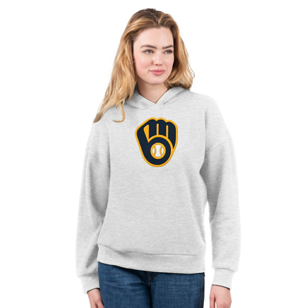 Milwaukee Brewers G-III 4Her by Carl Banks Women's T-Shirt and Hoodie Combo Pack - Navy/Bright Heather Ceramic Hoodies