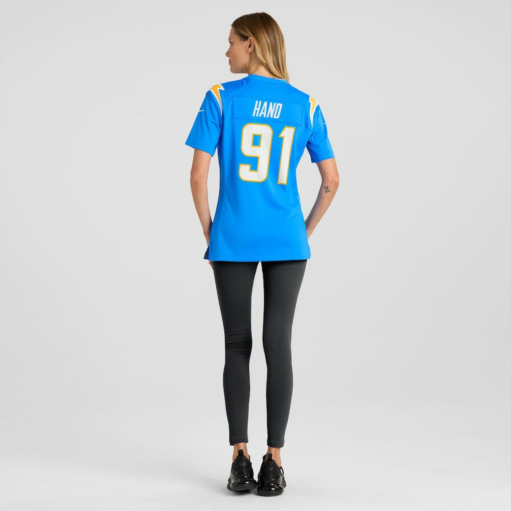 Da'Shawn Hand Los Angeles Chargers Women's Team Game Jersey Powder Blue