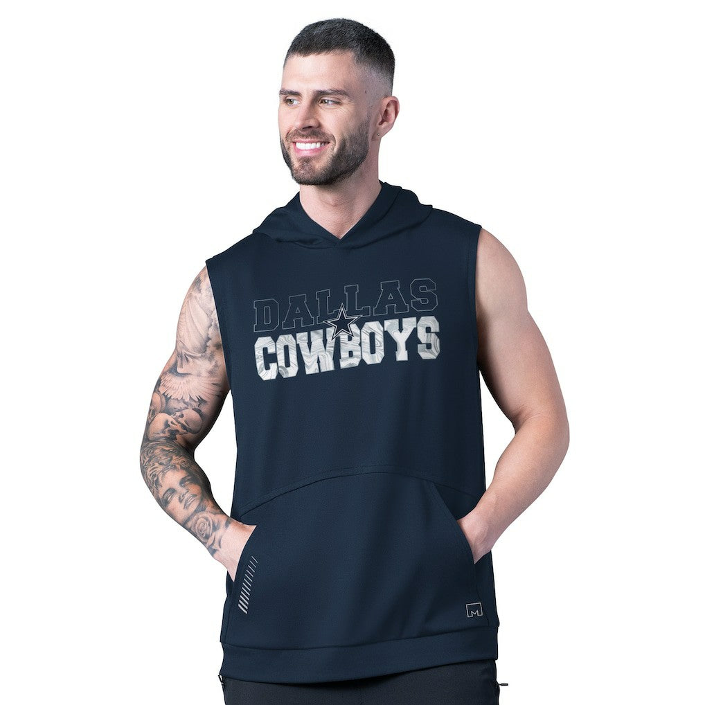 Dallas Cowboys MSX by Michael Strahan Tri-Blend Rebound Sleeveless Hoodie Navy