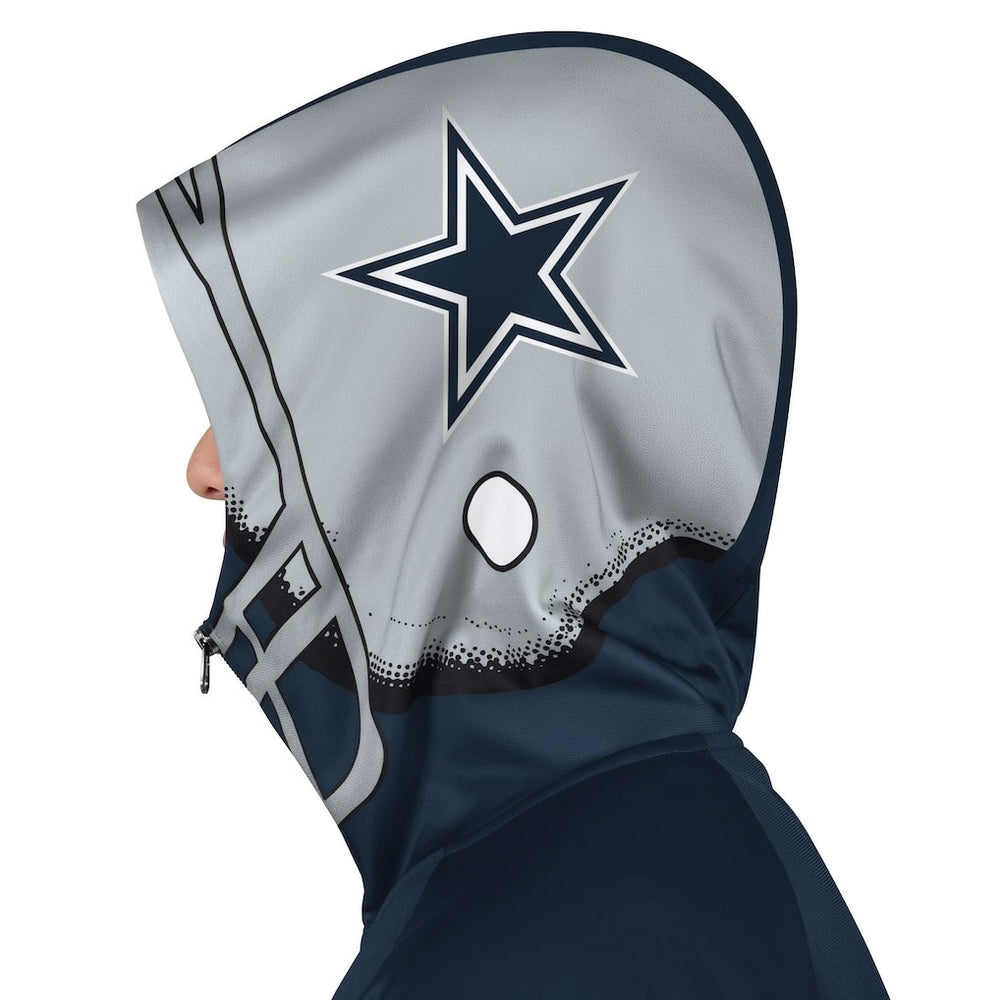 Dallas Cowboys Pro Player Helmet Full-Zip Hooded Track Jacket Navy/Gray