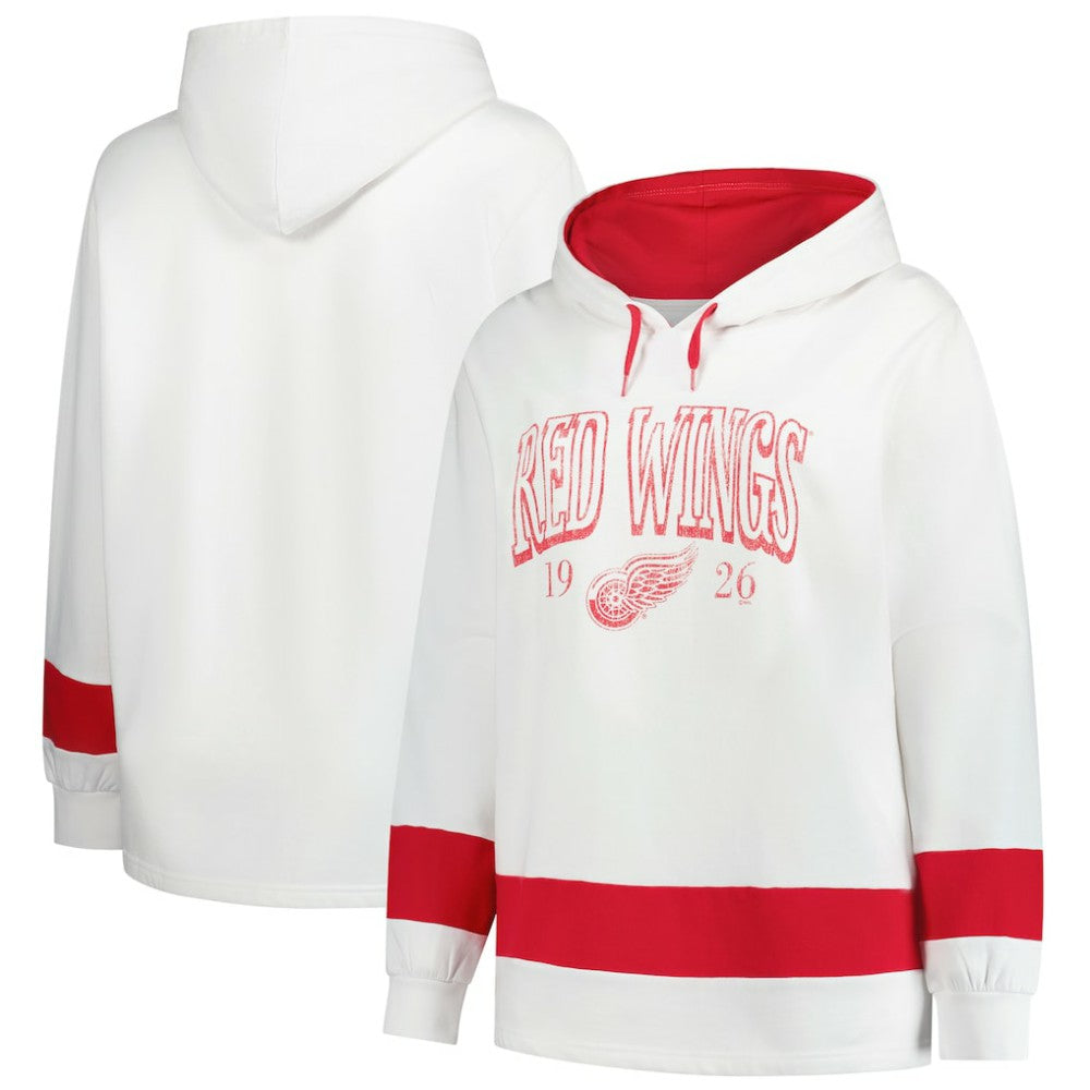 NHL Detroit Red Wings Profile Women's Plus Size Hoodie - White