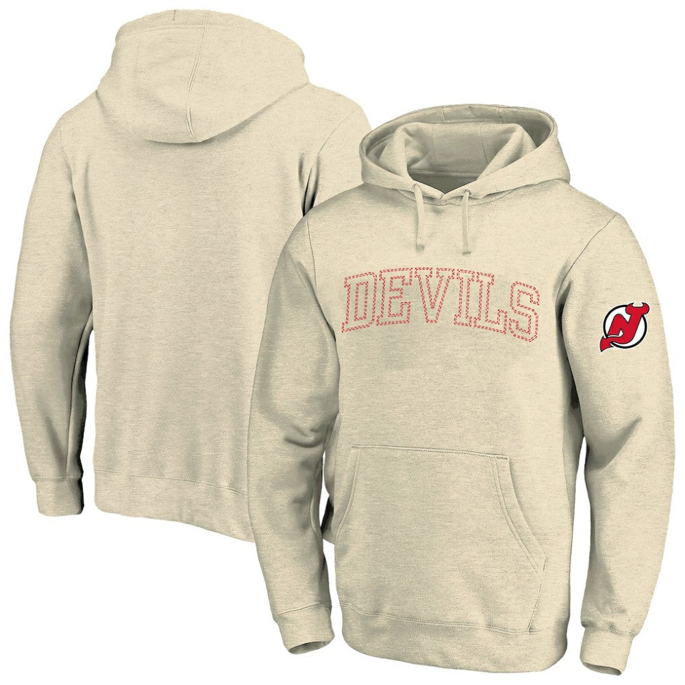 NHL New Jersey Devils Fanatics Big &Tall Stitch Hoodie - Cream