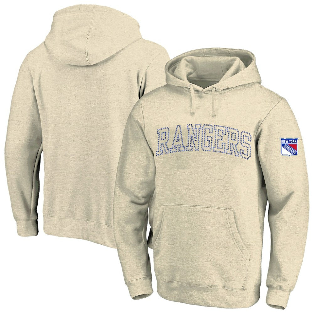 NHL New York Rangers Fanatics Big &Tall Stitch Hoodie - Cream