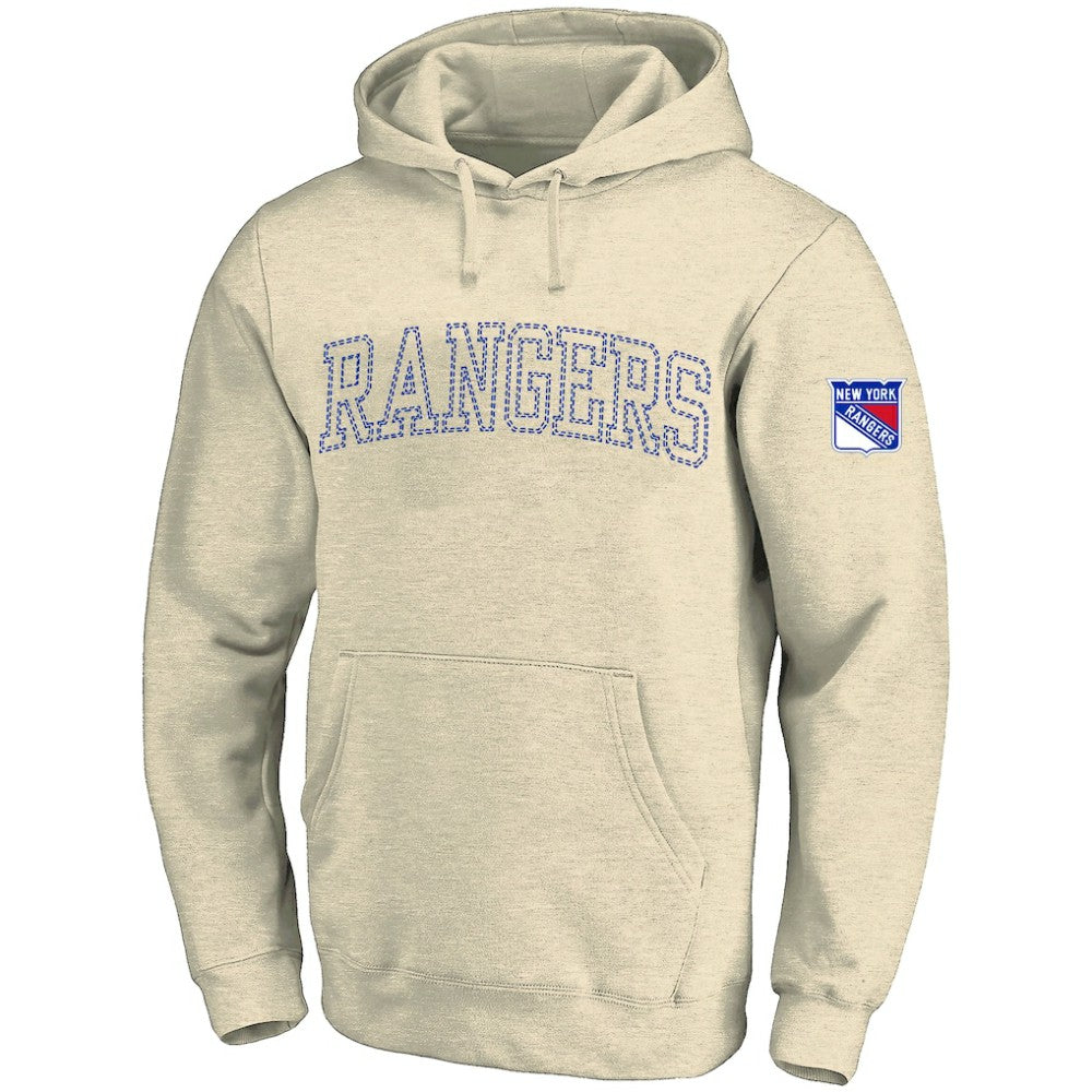 NHL New York Rangers Fanatics Big &Tall Stitch Hoodie - Cream
