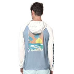 Dallas Cowboys Margaritaville Sand, Sea, Sunsets Long-Sleeve Rashguard Hoodie Pullover -Light Blue/Cream