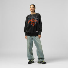Chicago Bears Women's Delineate Mineral Wash Crewneck Sweatshirt Black