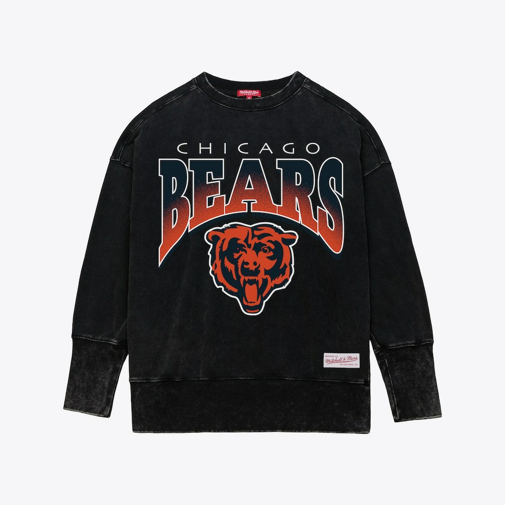 Chicago Bears Women's Delineate Mineral Wash Crewneck Sweatshirt Black