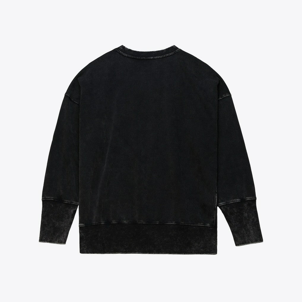 Washington Commanders Women's Delineate Mineral Wash Crewneck Sweatshirt Black