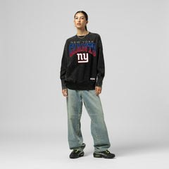 New York Giants Women's Delineate Mineral Wash Crewneck Sweatshirt Black