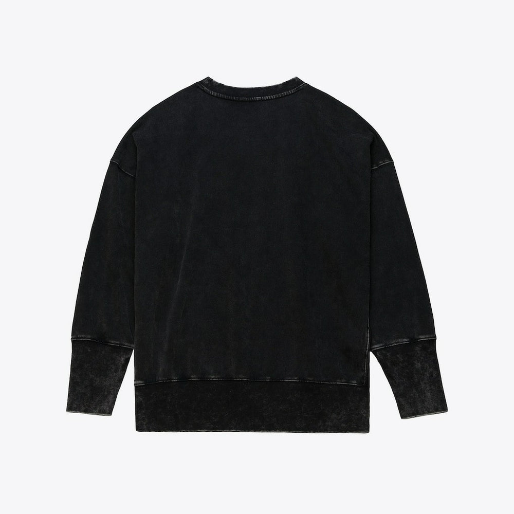 New York Giants Women's Delineate Mineral Wash Crewneck Sweatshirt Black