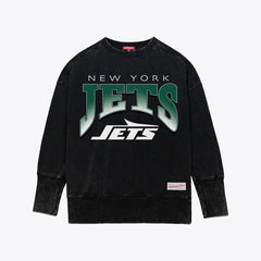 New York Jets Women's Delineate Mineral Wash Crewneck Sweatshirt Black