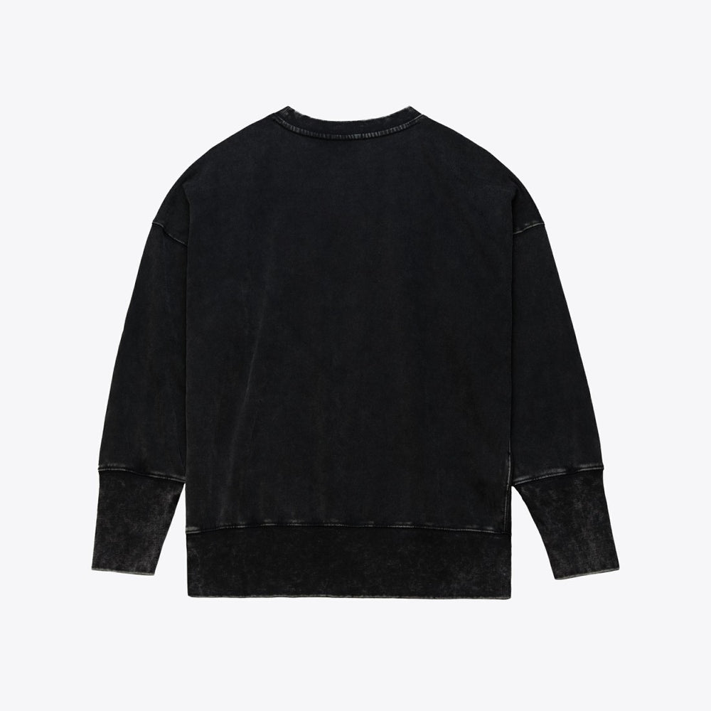 New York Jets Women's Delineate Mineral Wash Crewneck Sweatshirt Black
