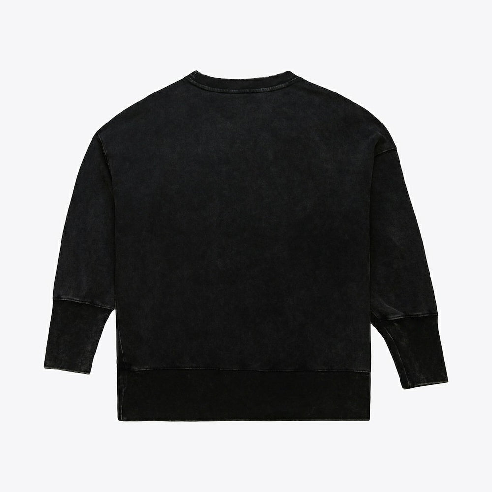Pittsburgh Steelers Women's Delineate Mineral Wash Crewneck Sweatshirt Black