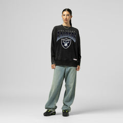 Las Vegas Raiders Women's Delineate Mineral Wash Crewneck Sweatshirt Black