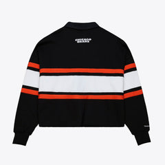 Chicago Bears Women's Cropped Long Sleeve Rugby Polo Black