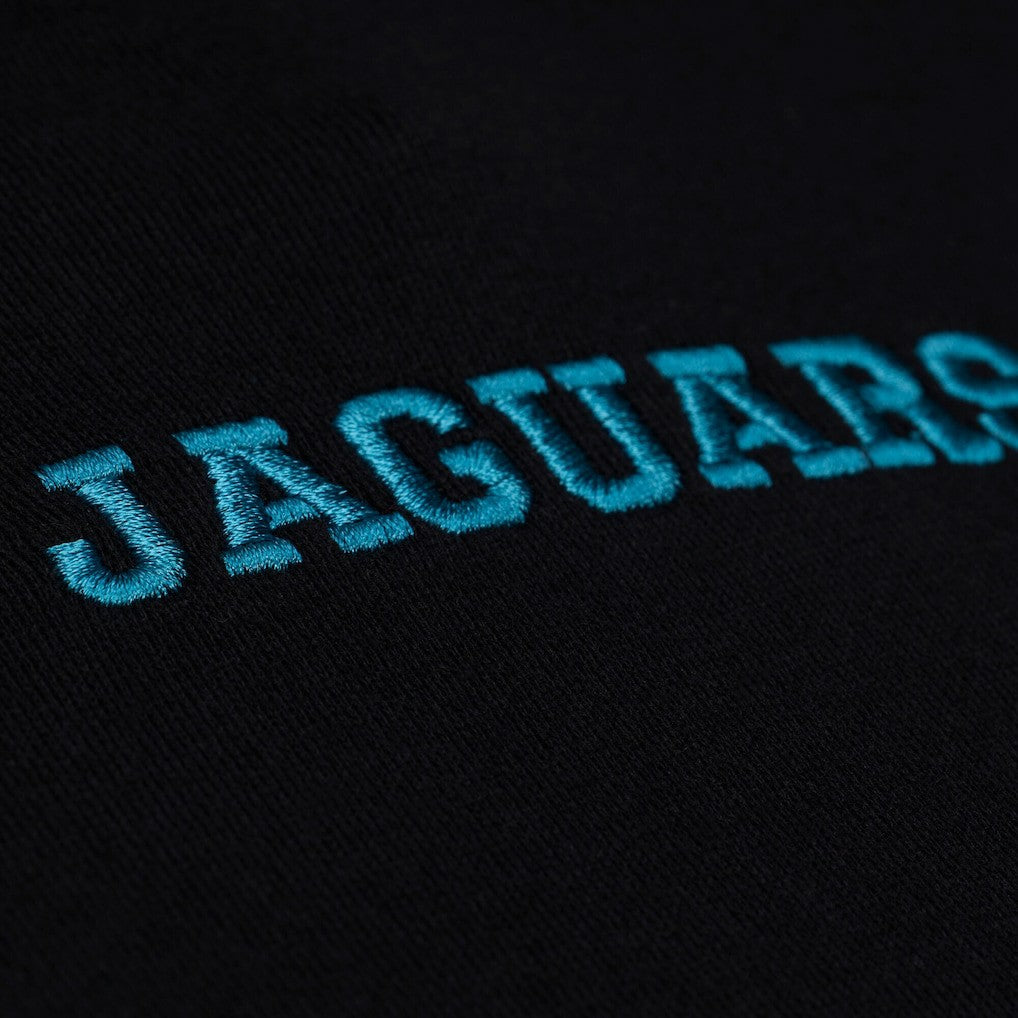Jacksonville Jaguars Women's Throwback Cropped Long Sleeve Rugby Polo Black