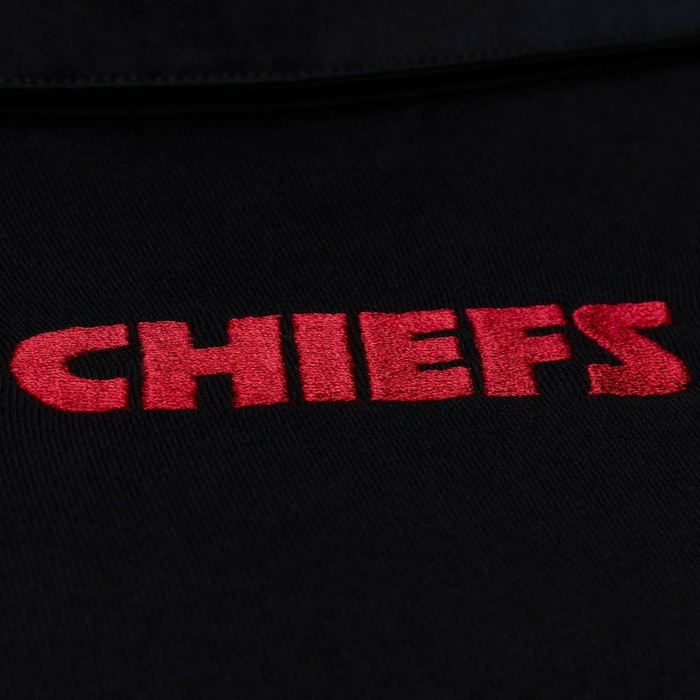 Kansas City Chiefs Women's Cropped Long Sleeve Rugby Polo Black