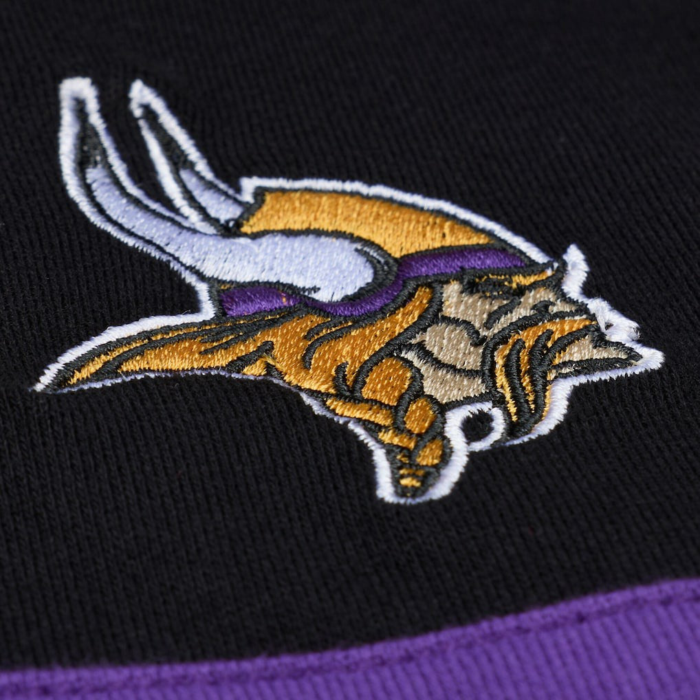Minnesota Vikings Women's Cropped Long Sleeve Rugby Polo Black