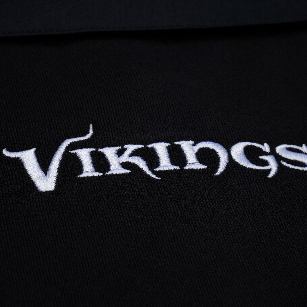 Minnesota Vikings Women's Cropped Long Sleeve Rugby Polo Black