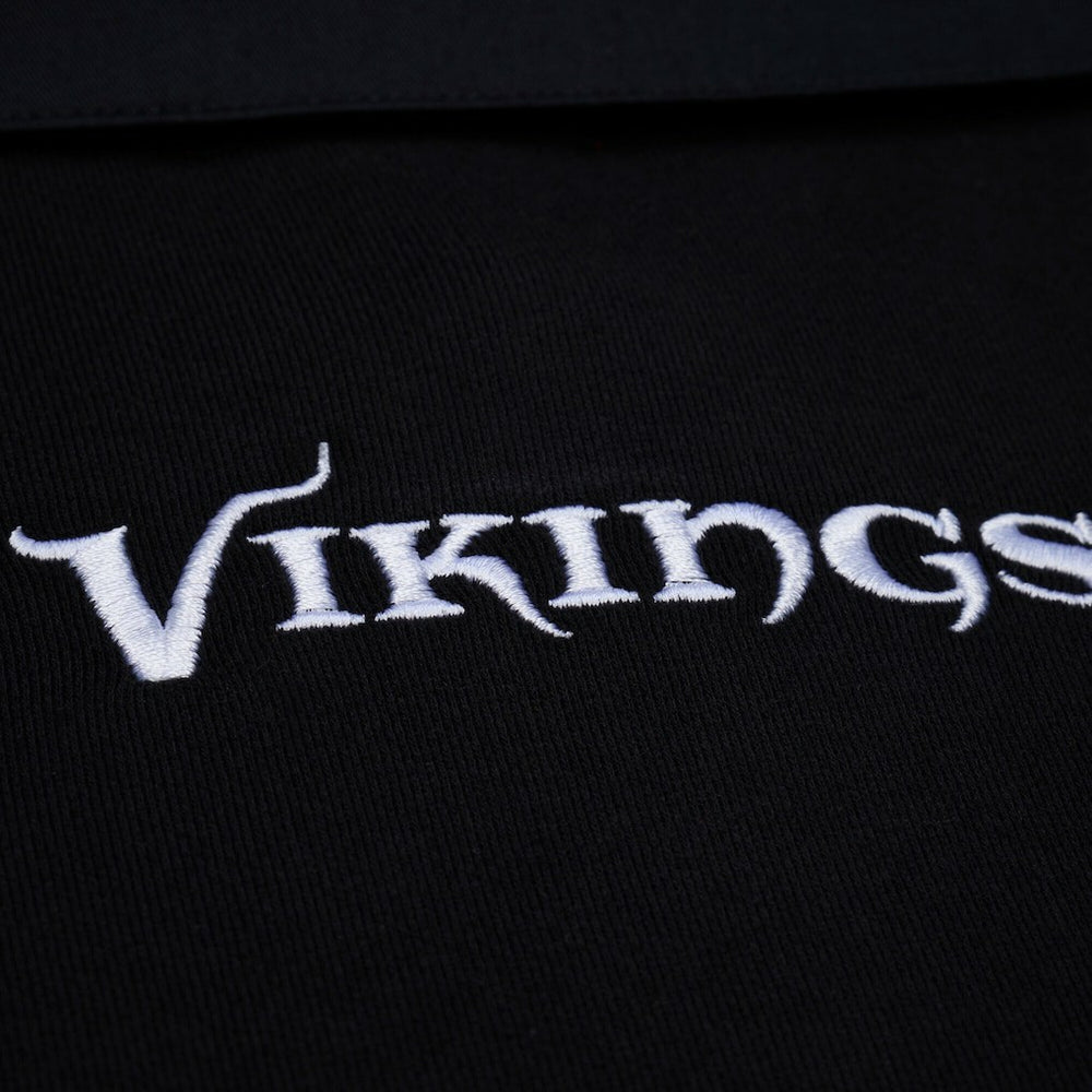 Minnesota Vikings Women's Cropped Long Sleeve Rugby Polo Black