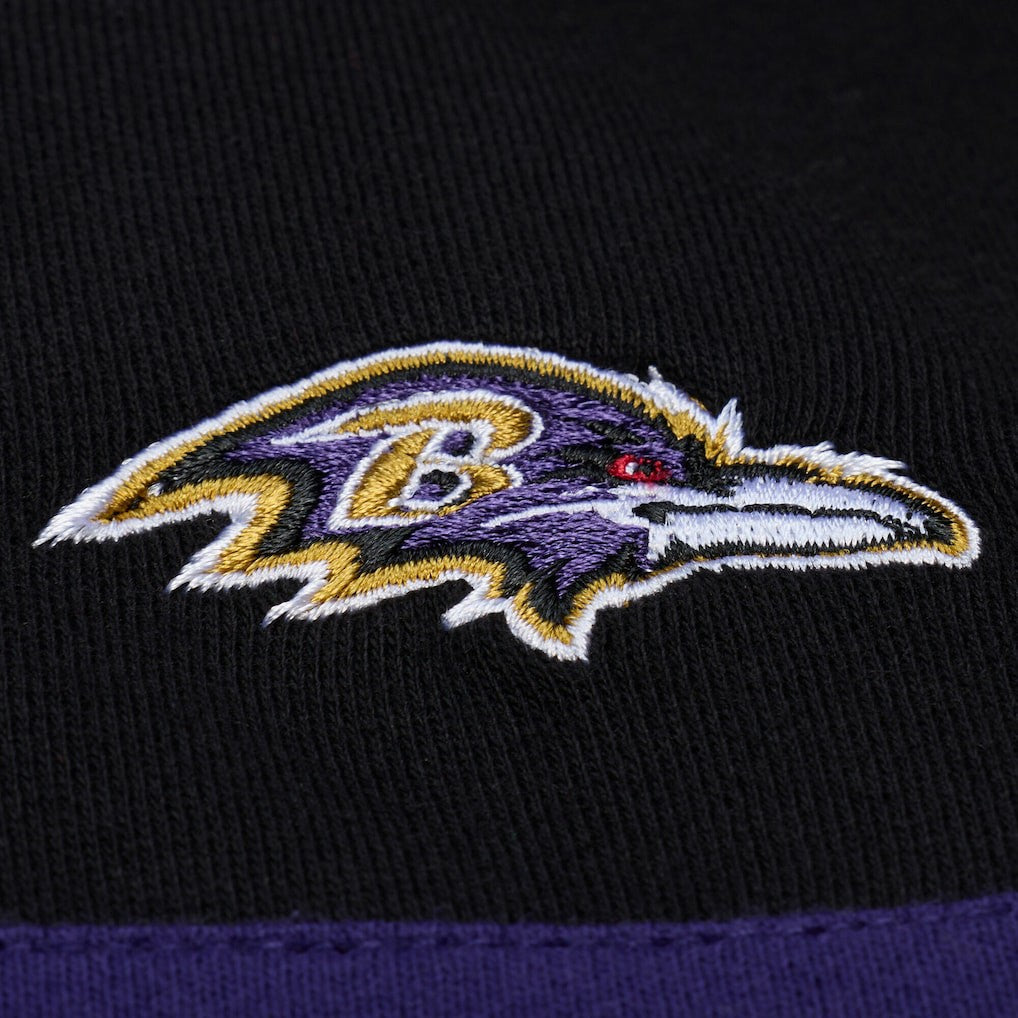 Baltimore Ravens Women's Cropped Long Sleeve Rugby Polo Black